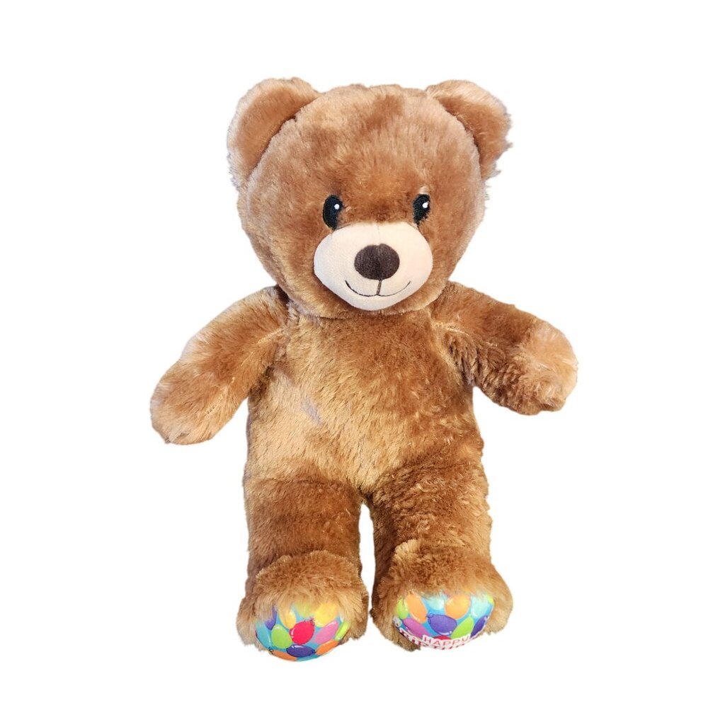 Happy Birthday Build-A-Bear Plush Teddy Bear 15" Soft Cuddly Brown Stuffed Anima
